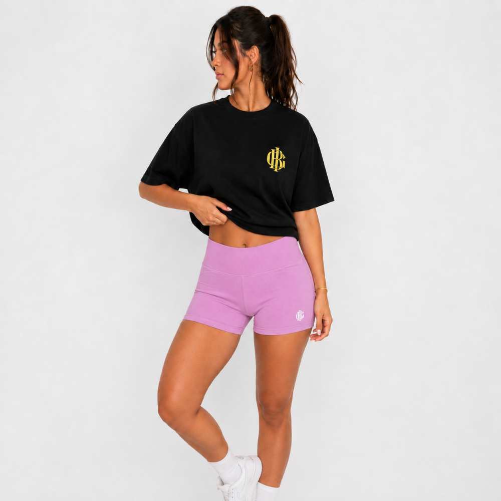 BIG women's pink scrunch shorts